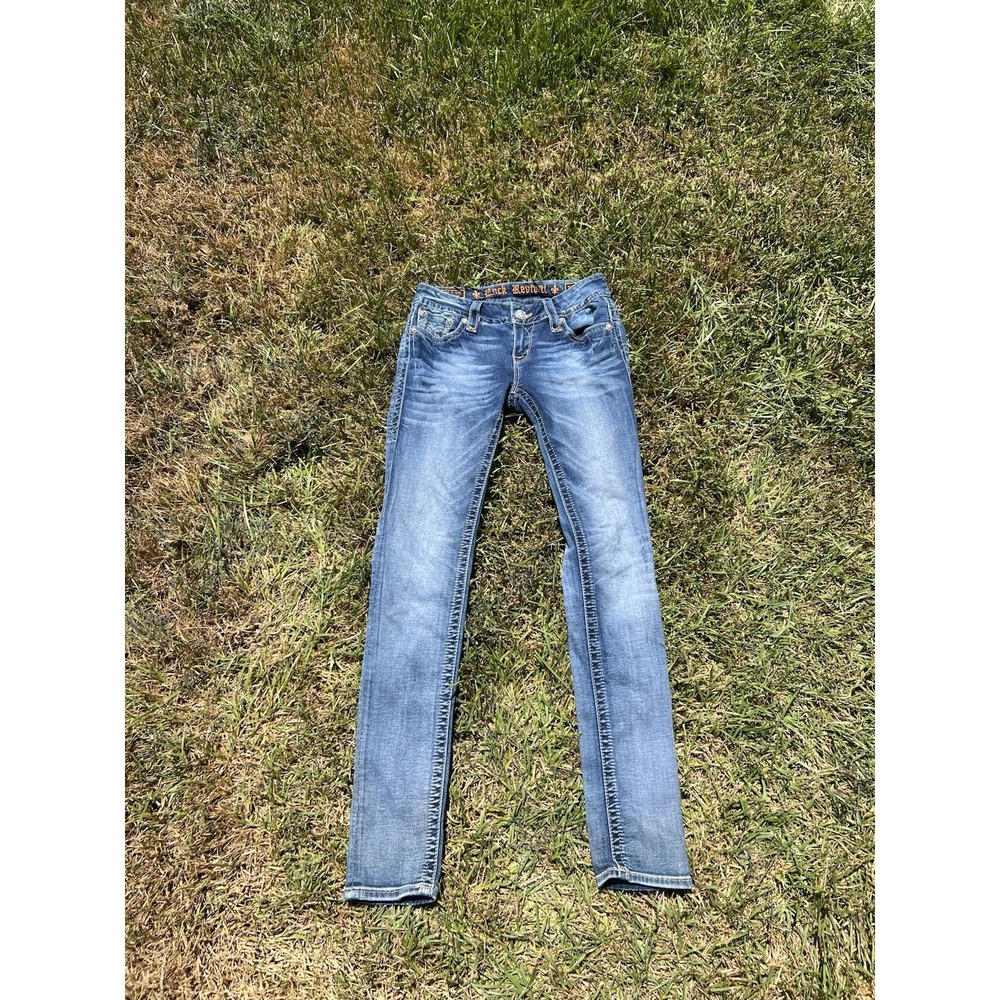 Rock Revival Jen Skinny Jeans 28 ( Measures 27) Blue Denim